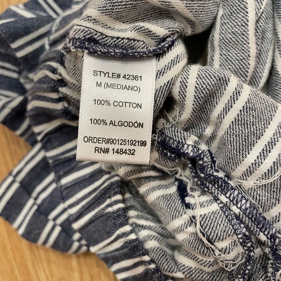 Altar’d State high rise navy blue and what striped cotton on shorts - Picture 4 of 7